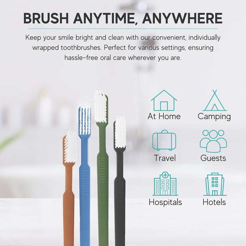 Avistar 80 Prepasted Disposable Toothbrushes Individually Wrapped - Single Use Pre Pasted Disposable Toothbrushes with Toothpaste Built in - Waterless Toothbrush for Travel, Guests, Hotel, & Camping - Image 5